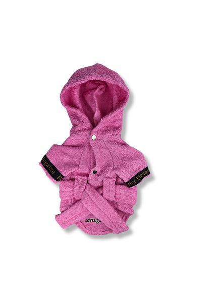 pet elegante 100% Cotton Cat Dog Bathrobe Pink (Dog Clothes)