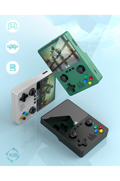 ATARI X6 Sub 3,5 İnç HD Retro Mini Taşınabilir El Atari  Klasik 10000 Oyun Konsolu Televizyon Atarisi