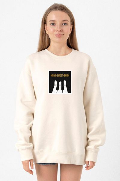 Tshirthane G-Dragon Home Sweet Home Ecru Women's 2Ip Sweatshirt