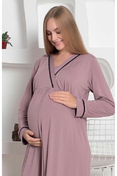 LİMİSSİ Kadın Hamile Lohusa Gecelik Pijama Takımı