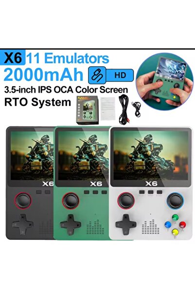 ATARI X6 Sub 3,5 I?nç Hd Retro Mini Taşınabilir El Atari  Klasik 10000 Oyun Konsolu Televizyon Atarisi