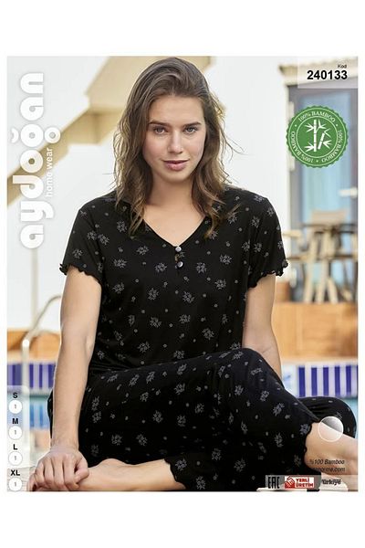 Aydoğan Women's Bamboo Short Sleeve Pajamas Set – Natural and Comfortable Sleep Experience