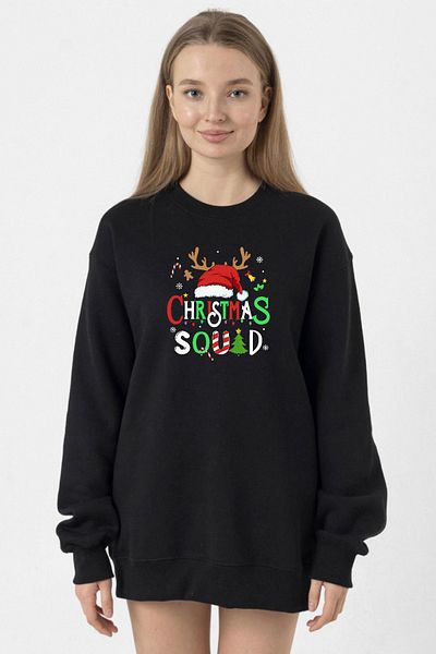 Tshirthane Christmas Squad Black Women's 2Ip Sweatshirt