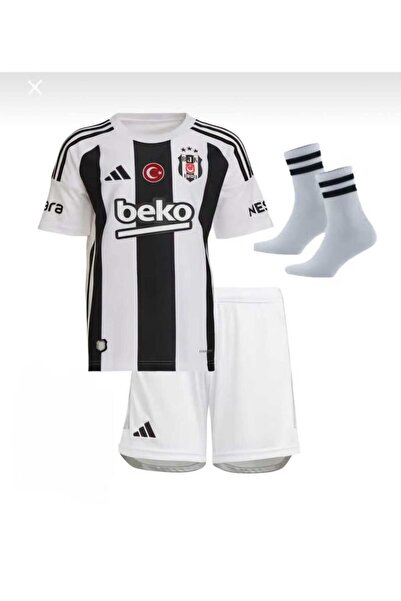 ZİLONG B.eşik'tâş Ra.fa Sil.vâ Beyaz/Siyah 24/25 Yeni Sezon Çocuk Futbol Forması 3’lü Set