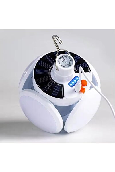 hayhall Solar Güneş Enerjili Panelli Şarjlı Acil Durum Kamp Lambası Led Kamp