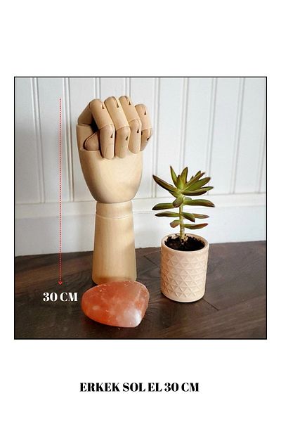 Manken İstanbul Men's Left Hand 30 cm - Decorative and Functional, High Quality Natural Material