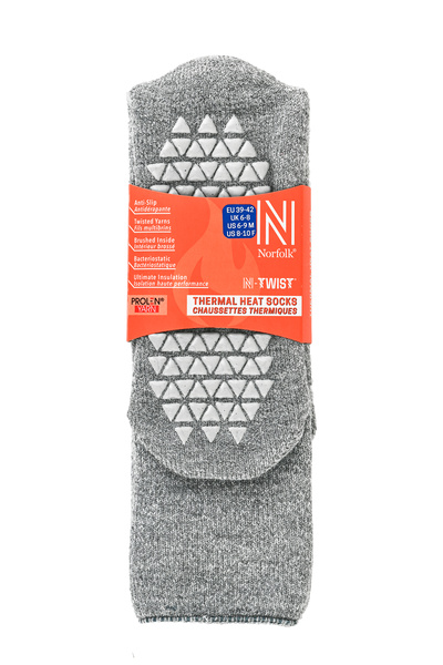 NORFOLK MERCURY Antibakteriyel Kaydırmaz Tabanlı Şardonlu Günlük Ev Çorabı - Gri 1 Çift Paket