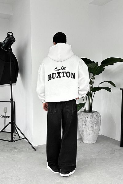 HAFKAGİYİM Λευκό φούτερ CB Oversize