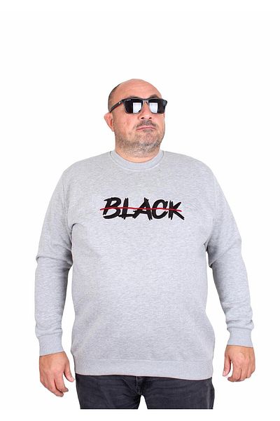 MocGrande Ανδρικό μεγάλο μέγεθος - Crew Neck 3ip Sweat Vest 24202 Grey Melange
