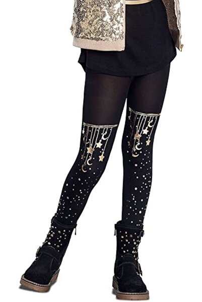 Penti PENTİ pretty moon parlak yıldızlı siyah külotlu çorap
