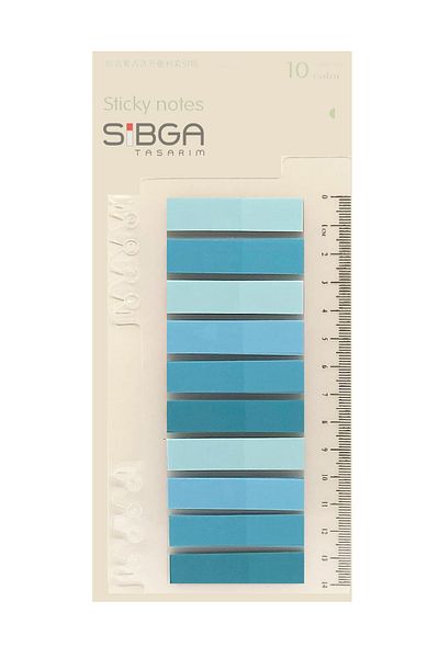 sibga tasarım Post-It Clear Blue Tones Bookmark - 200 Sheets Sticker Note Paper