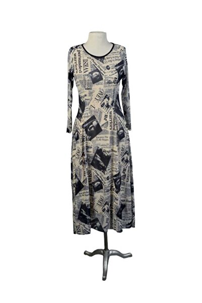 Butik Fatma Deniz Arkası Dolamalı Elbise