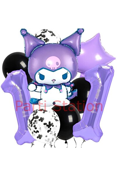 Parti Station Kuromi 11 Yaş Balon Set Yıldız Balon Anime Sanrio Hello Kitty K...