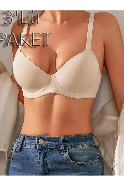 BENİMOLMALI Laser Cut Seamless Underwire Bra - Pack of 3