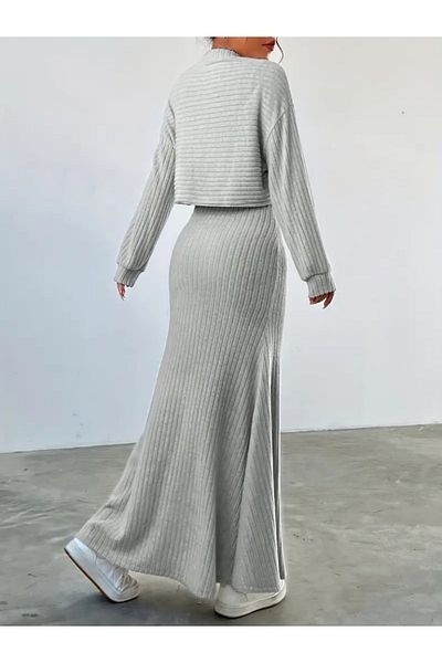 Viyamo Long Sleeve Semi Turtleneck - Round Neck Camisole E