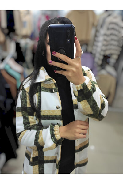 Sublime Butik Kadın Ekose Çift Cepli Polar Çok Renkli Oduncu Gömlek