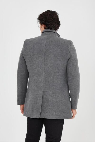 DC DRESS UP CLUB Slim Fit Mock Neck Long Melton Coat 330