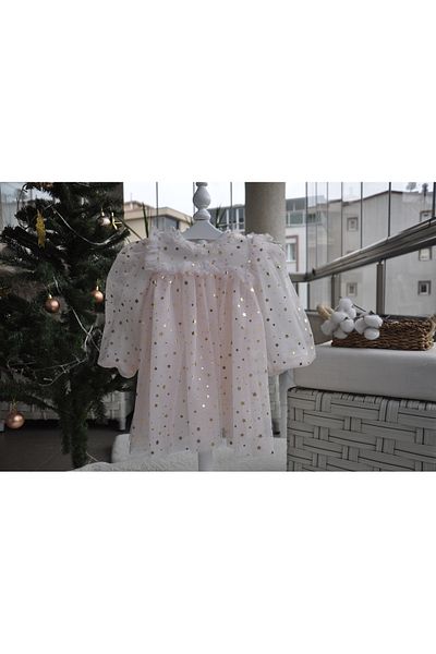 ministok Shine Star Ecru Dress
