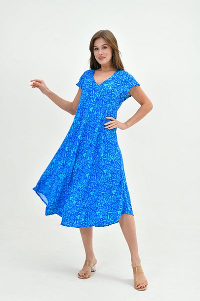 Butik Γυναικείο πολύχρωμο καλοκαιρινό φόρεμα βισκόζης Picasso – ελαφρύ, άνετο, casual κομψότητα