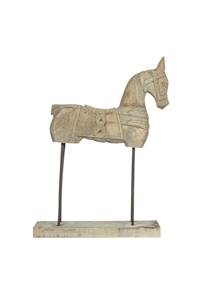 Warm Design El Yapımı Mango Ağacından At Heykeli