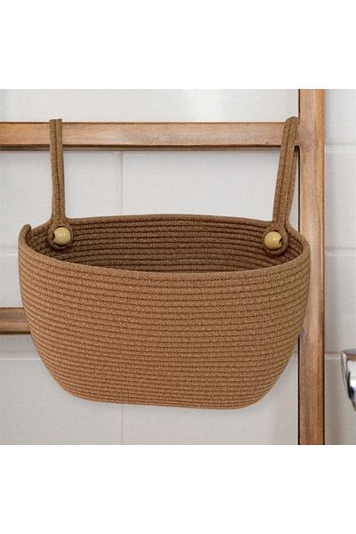 AFRALYAHOME Κρεμαστό Organizer μπάνιου, Καλάθι οργάνωσης στο πλάι της κούνιας, Καλάθι πολλαπλών χρήσεων