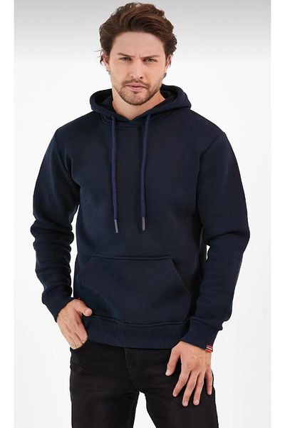 SAAT TEKSTİL Oversize Unprinted Hooded Sweatshirt