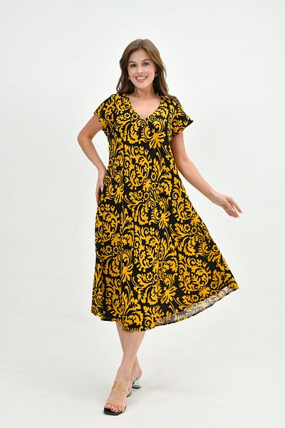 Butik Rochie Picasso din viscoză de vară multicoloră pentru femei – ușoară, confortabilă, ocazională șic