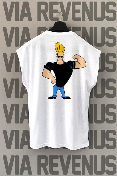 Vordevia Αθλητικό μπλουζάκι Johnny Bravo με στάμπα 100% βαμβακερό μηδενικό μανίκι