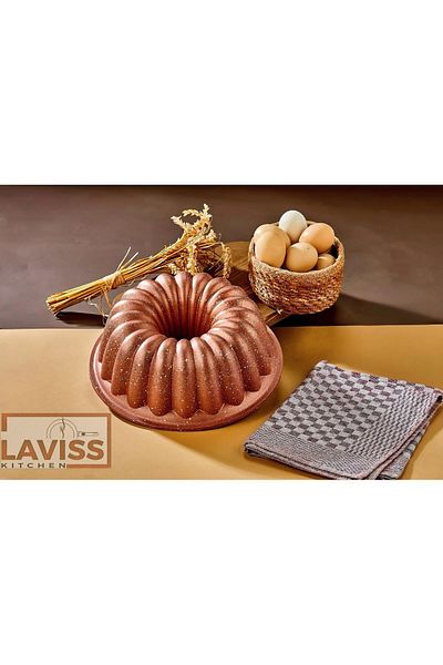 Laviss Kitchen Granite Cast Tart&Terra Mold and Tight Section Cake Mold Rose Gold Set of 2