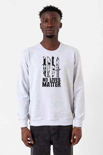 Tshirthane Ανδρικό φούτερ με 2 κορδόνια Horror Knifes No Live Matter Karmelange