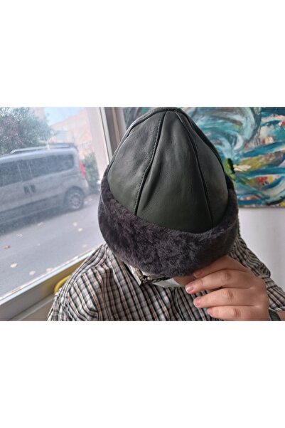 hoaryage Hakiki Deri Içi Kürklü Börk Ormancı Şapka