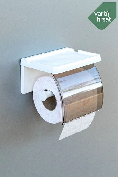 Varbifırsat Plastic Hanging Toilet Paper - Adhesive and Napkin Holder Organizer