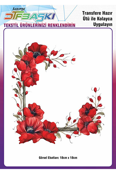 F17 Ajans Ütü ile Yapışan Supla Tekstil Transfer Dtf Baskı