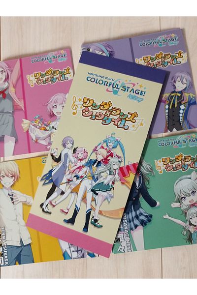 nihonwosekai 4Pcs Hatsune Miku Colorful Pjsekai Project Sekai 8X8Cm Mini Anime Spiral Notepad