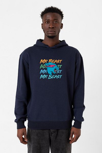 Tshirthane Navy Blue ανδρικό κουκούλα 3ip - Λογότυπο Dubious Handles