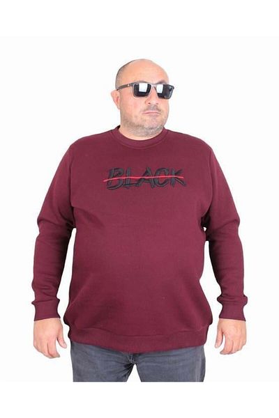 Starbattal Ανδρικό φούτερ μεγάλου μεγέθους - 3 κορδόνια, λαιμόκοψη, μαύρο 24202 MURDUM