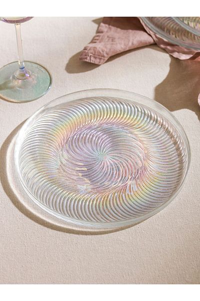 LC Waikiki Set of 4 Patterned Glass Cake Plates - W4Iv79Z8