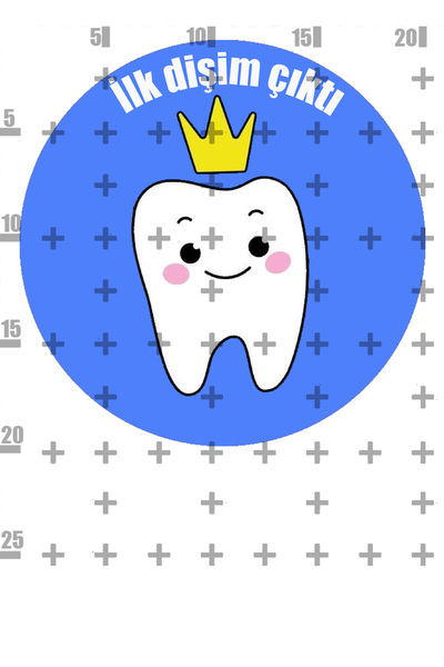 Lyroni Yenilebilir Şeker Kağıt İlk Dişi Temalı Pasta Süsleme