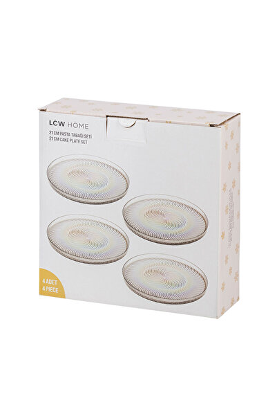 LC Waikiki Set of 4 Patterned Glass Cake Plates - W4Iv79Z8