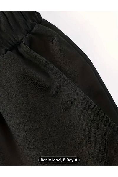 Minikelya Colorfast Pile-Proof Knitted Fabric New Trend Model Printed Kangaroo Tracksuit Set