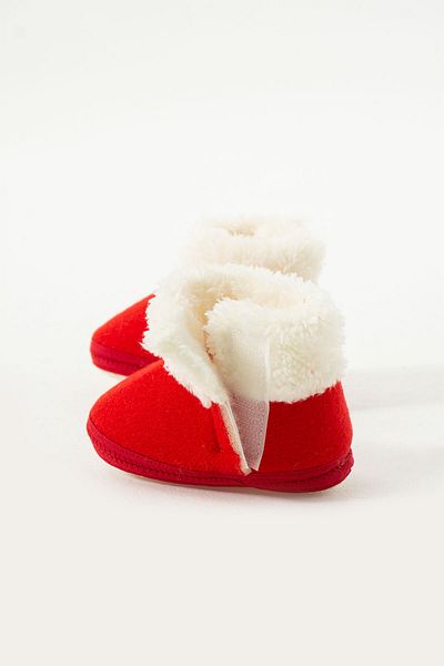 yummy kids Baby Velcro Throat Furry Non-Slip Sole Comfortable Slippers Booties