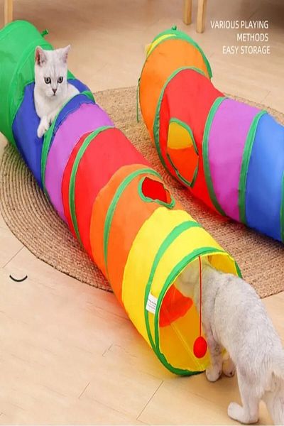 TİNEKE Cat Tunnel Play Set - 1Pcs Plush Fish Carp, 1Pcs Elastic Fishing Rod, 1Pcs Orange Mouse