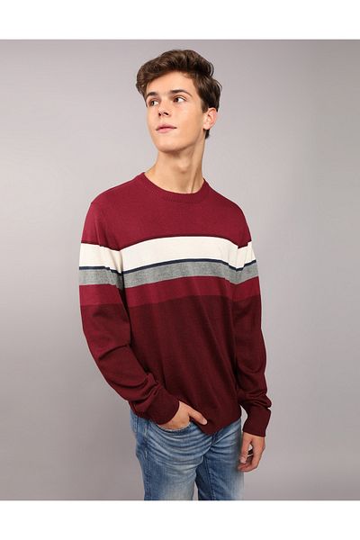 AMERICAN EAGLE AE Striped Crew Neck Sweater