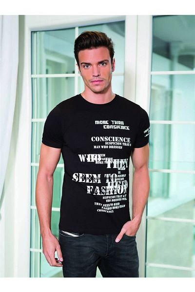 FantaziAtölyesi Orka Sales & Consulting Services 046 Men's Text Printed T-Shirt