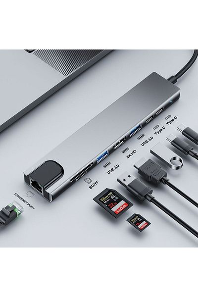 evimdeyokyok 8 in 1 USB 3.0 Hub and Drive