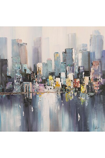 Home in Joy Şehir Soyut El Yapımı Yağlı Boya Tablo 85x86cm