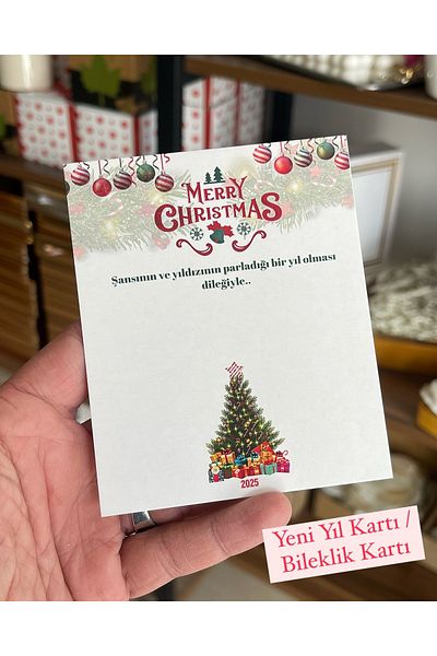 ARLetikettasarım New Year's Bracelet Card 8X12 cm 63 Pcs Christmas Card