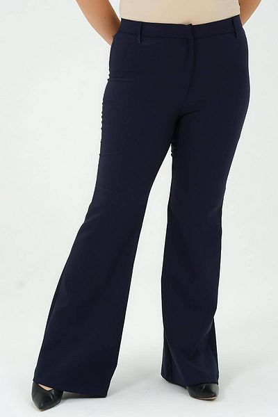 Hanezza Elegant and Comfortable Fit - Plus Size Black and Magenta Women's Spanish Trousers