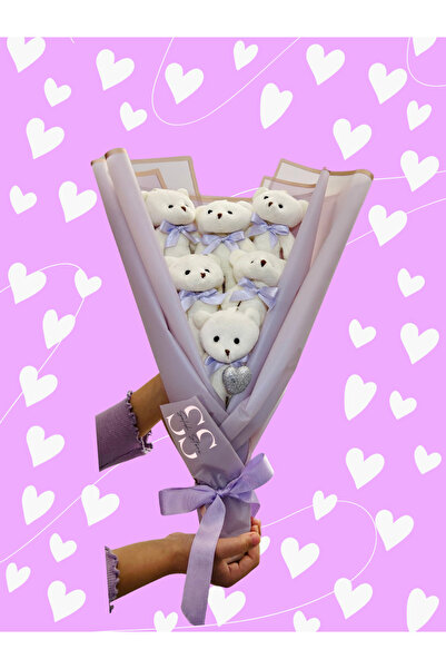 Salish Mor Ayıcık Buketi - Sevgiliye Hediye