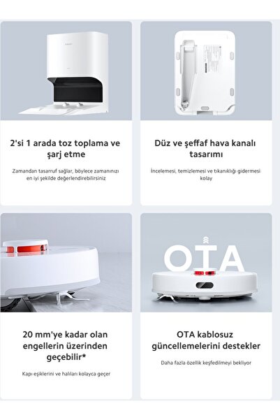 Xiaomi Akıllı bir temizlik-X10 Çöp Istasyonlu 4000Pa Akıllı Robot Süpürge-Hediyeli